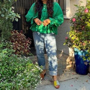 Meadows fleur green top